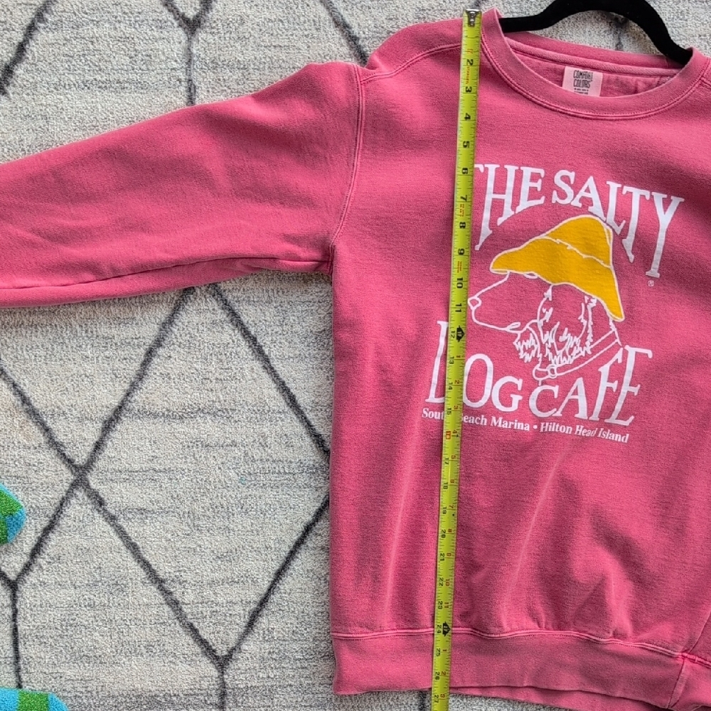 The Salty Dog Cafe Sweatshirt Crew Neck Size Small Stonewash Watermelon Pink - Picture 5 of 6